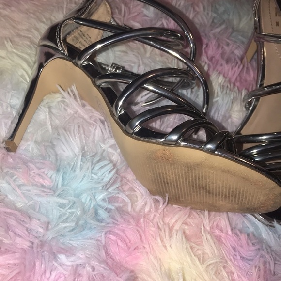 Mix No. 6 Silver Strappy Heels - Picture 4 of 9